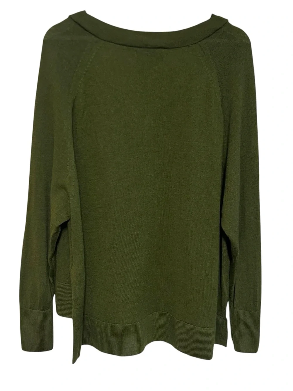 Anthropologie S 100% merino wool gabby oversized sweater v-neck high low hemline